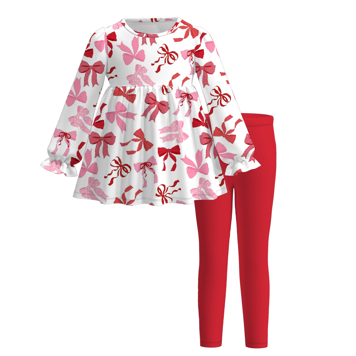 （Pre Order）Girls Valentine's Day Print Outfit Set