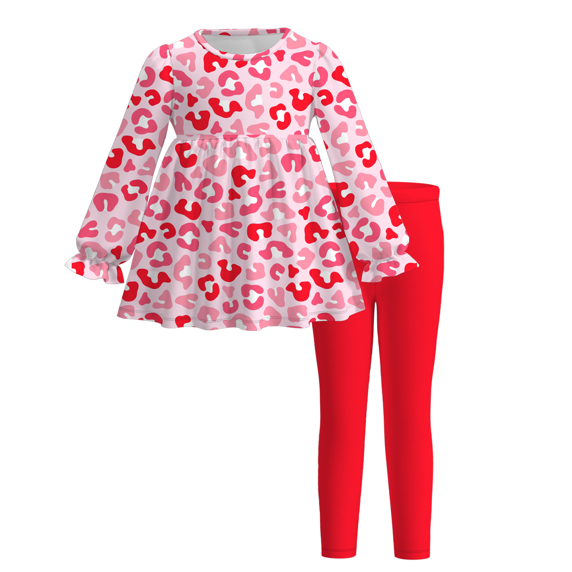 （Pre Order）Girls Valentine's Day Print Outfit Set