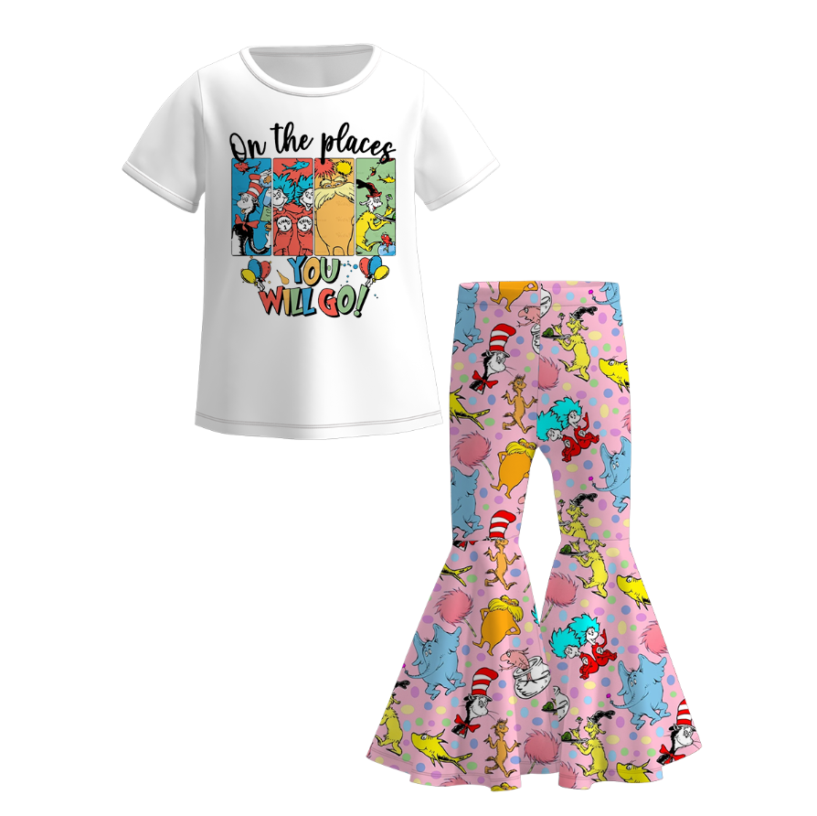 （Pre Order）Girls Spring and Summer DR SEUSS Print Outfit Set