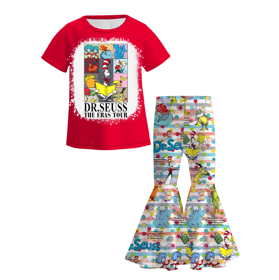 （Pre Order）Girls Spring and Summer DR SEUSS Print Outfit Set