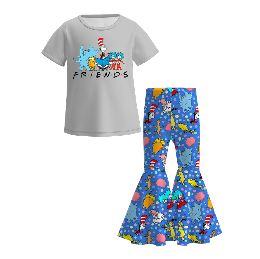 （Pre Order）Girls Spring and Summer DR SEUSS Print Outfit Set