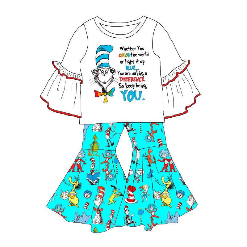 （Pre Order）Girls Spring and Summer DR SEUSS Print Outfit Set