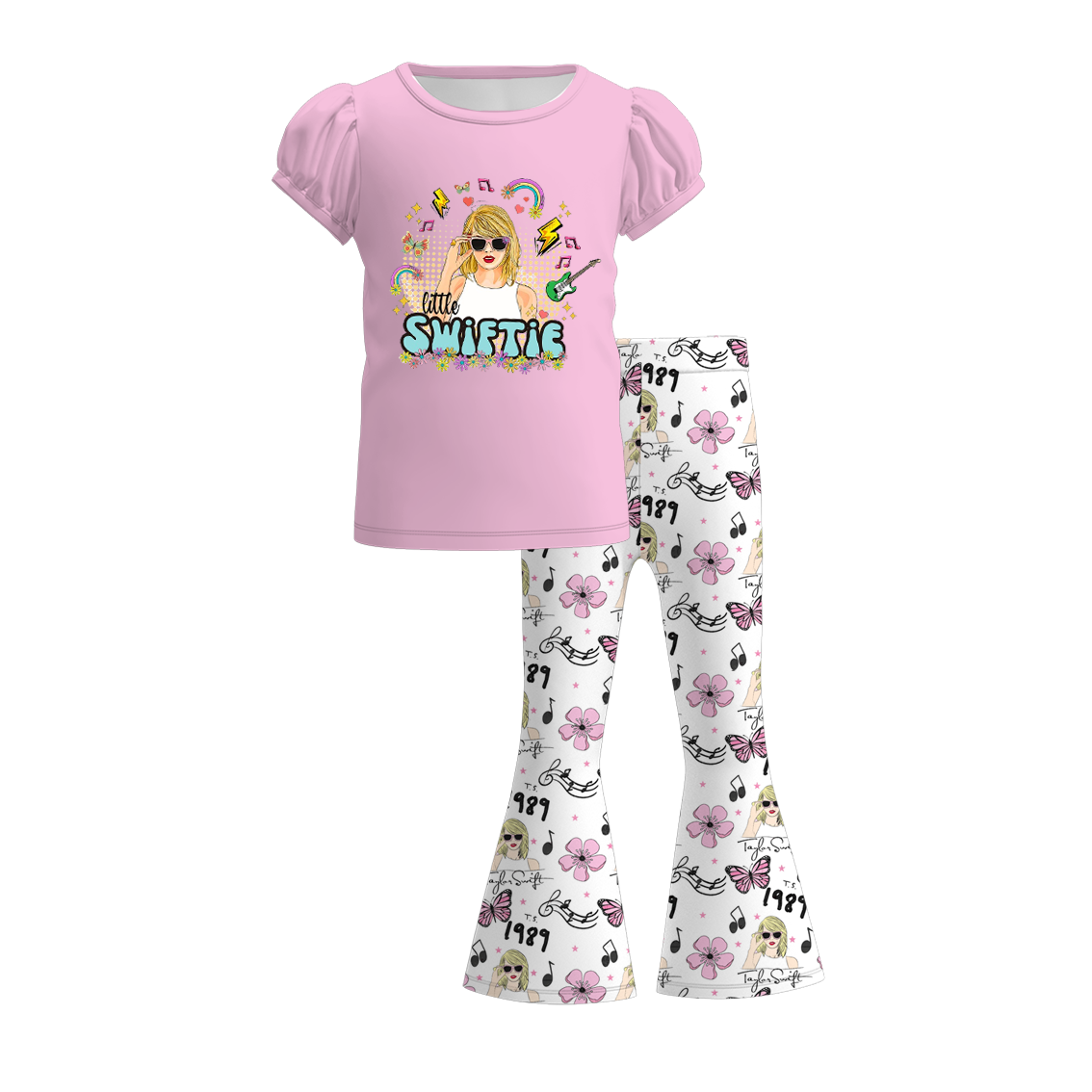 （Pre Order）Girls Spring and Summer TS Print Outfit Set