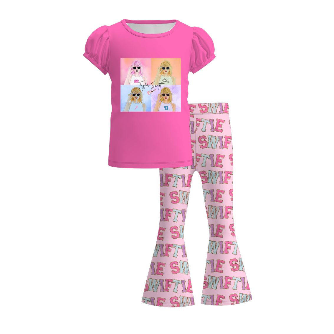 （Pre Order）Girls Spring and Summer TS Print Outfit Set