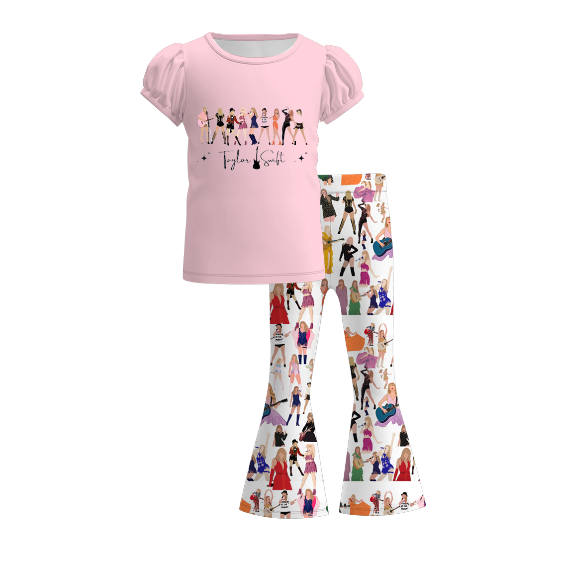 （Pre Order）Girls Spring and Summer TS Print Outfit Set