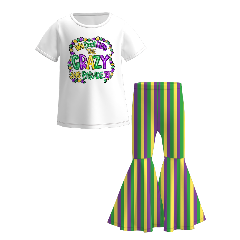 （Pre Order）Girls Mardi Gras Print Outfit Set