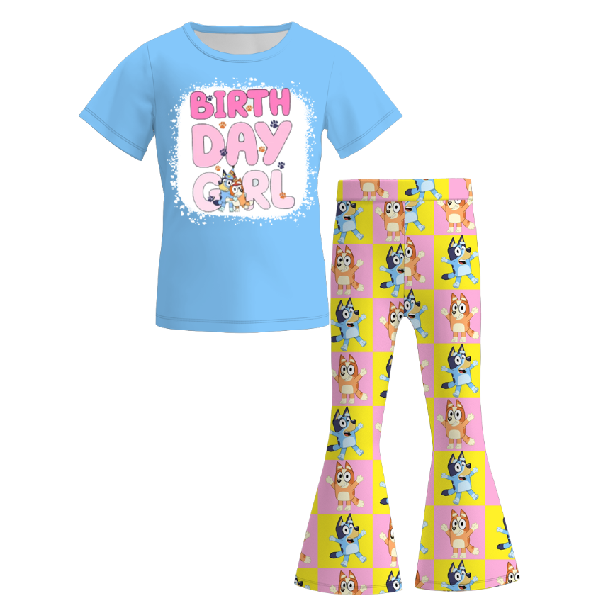 （Pre Order）Girls Spring and Summer Cartoon Print Outfit Set