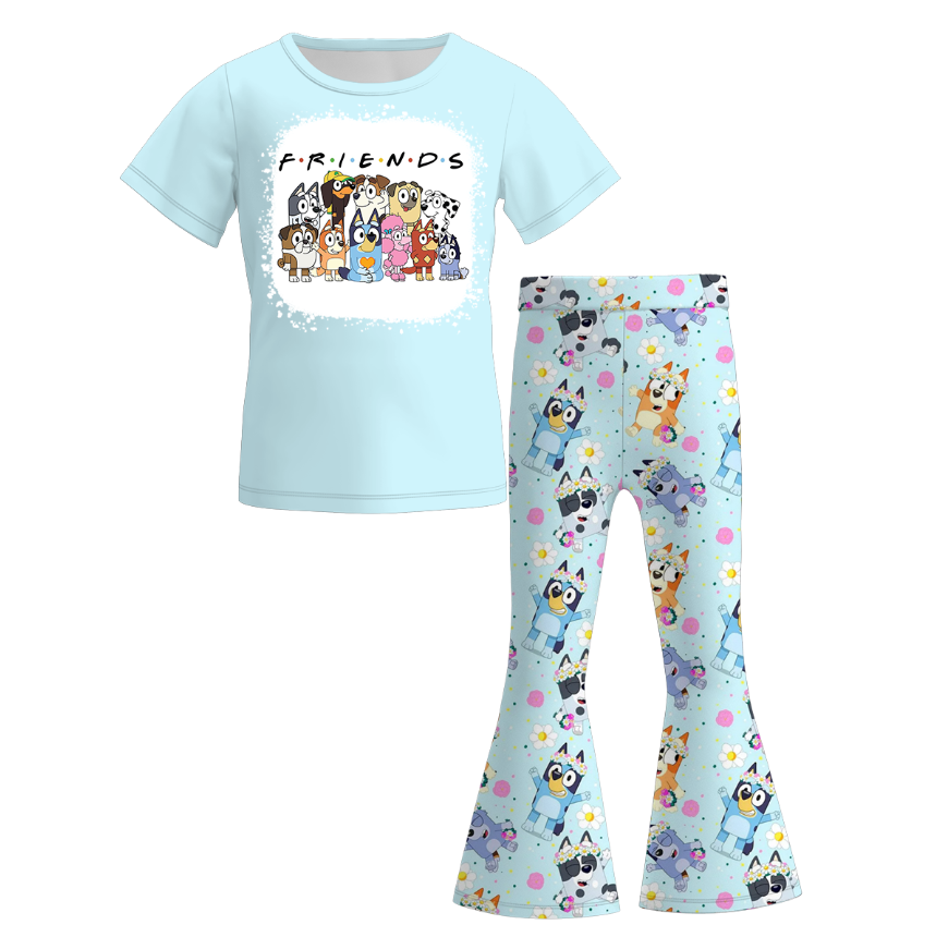 （Pre Order）Girls Spring and Summer Cartoon Print Outfit Set