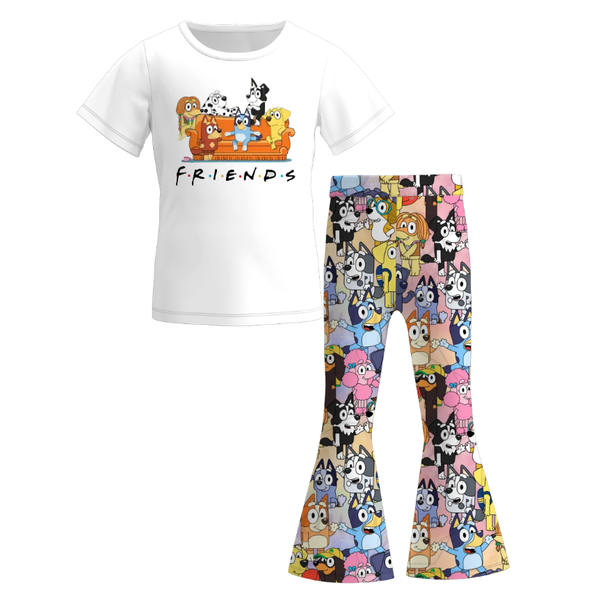 （Pre Order）Girls Spring and Summer Cartoon Print Outfit Set