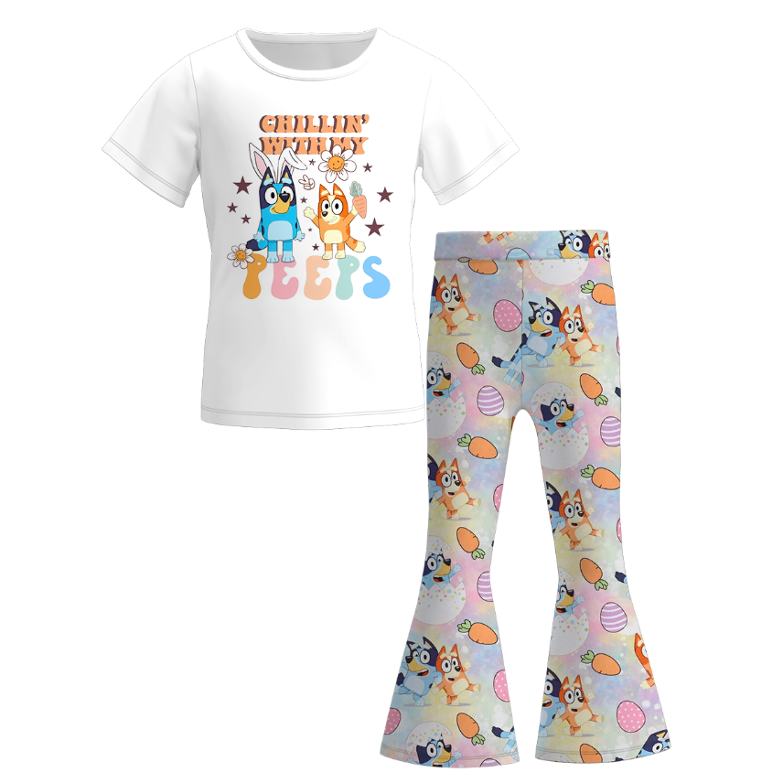 （Pre Order）Girls Spring and Summer Cartoon Print Outfit Set