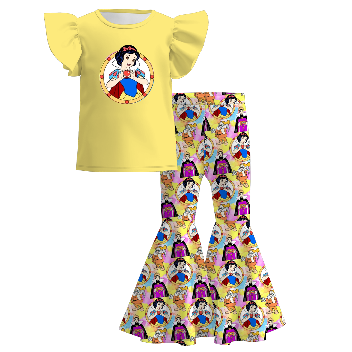 （Pre Order）Girls Spring and Summer Princess Print Outfit Set