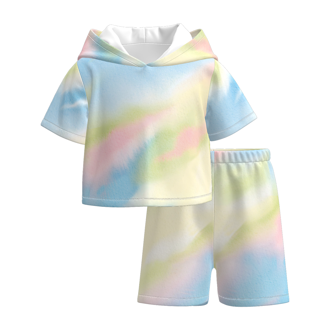 （Pre Order）Girls Spring and Summer Tie-dye Hooded Sweatshirt Set