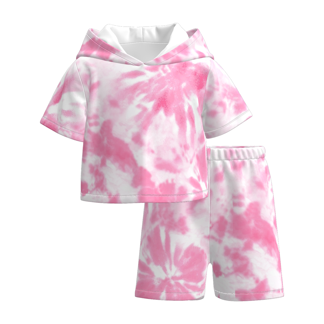 （Pre Order）Girls Spring and Summer Tie-dye Hooded Sweatshirt Set