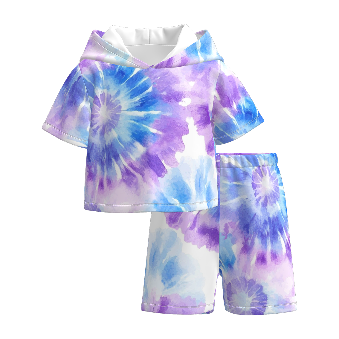 （Pre Order）Girls Spring and Summer Tie-dye Hooded Sweatshirt Set