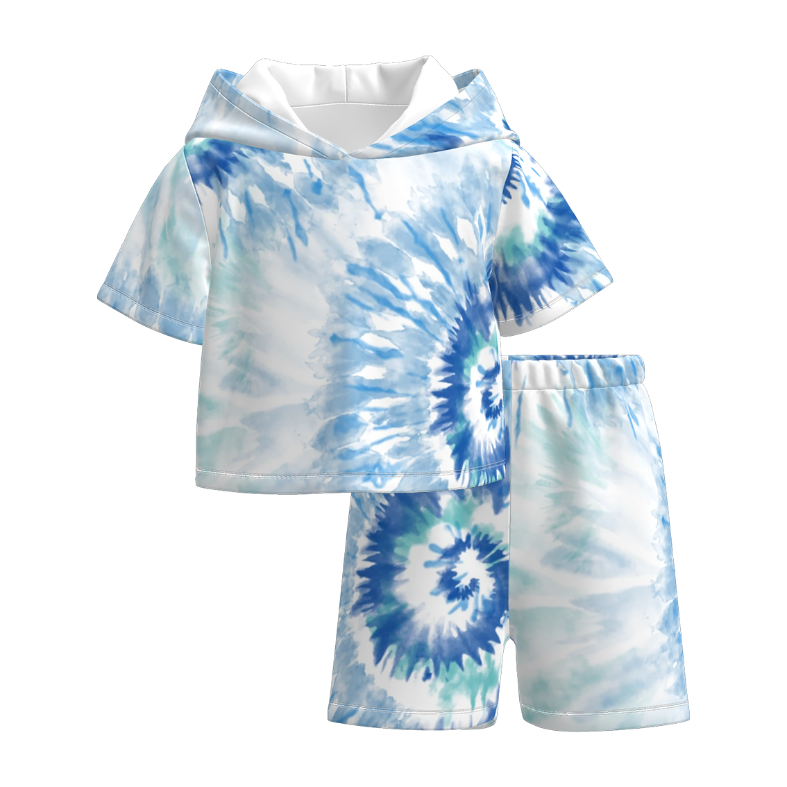 （Pre Order）Girls Spring and Summer Tie-dye Hooded Sweatshirt Set