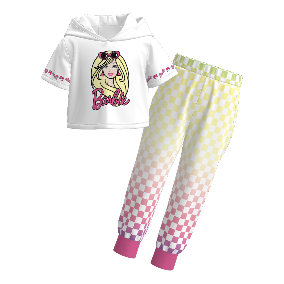 （Pre Order）Girls Spring and Summer Cartoon Print Hoodie Set