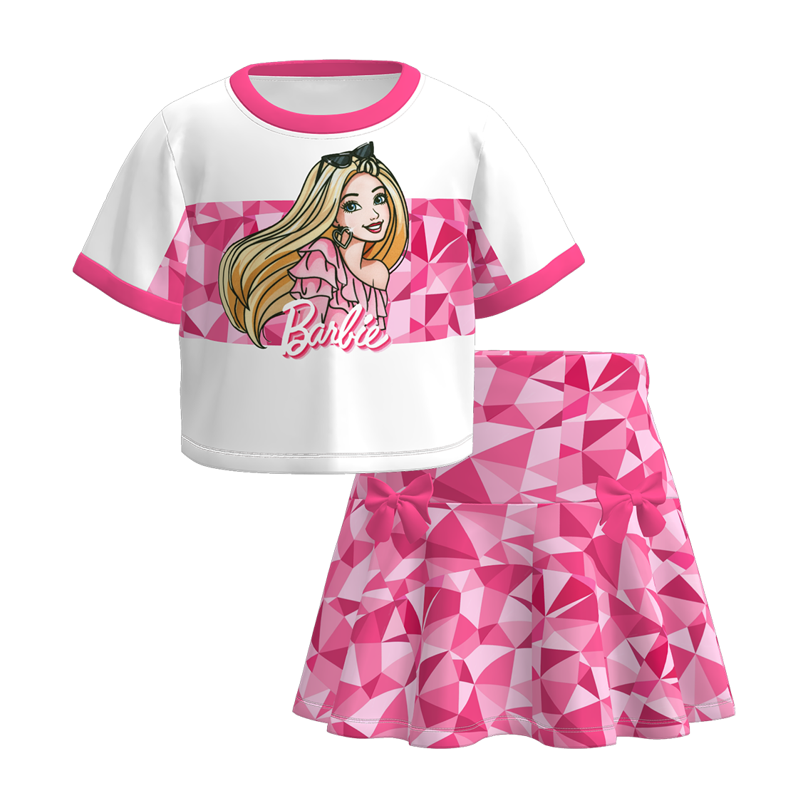 （Pre Order）Girls Spring and Summer Cartoon Print Skirt Set