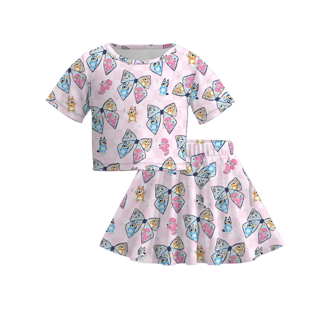 （Pre Order）Sisters Spring and Summer Cartoon Print Dress,Romper and Set