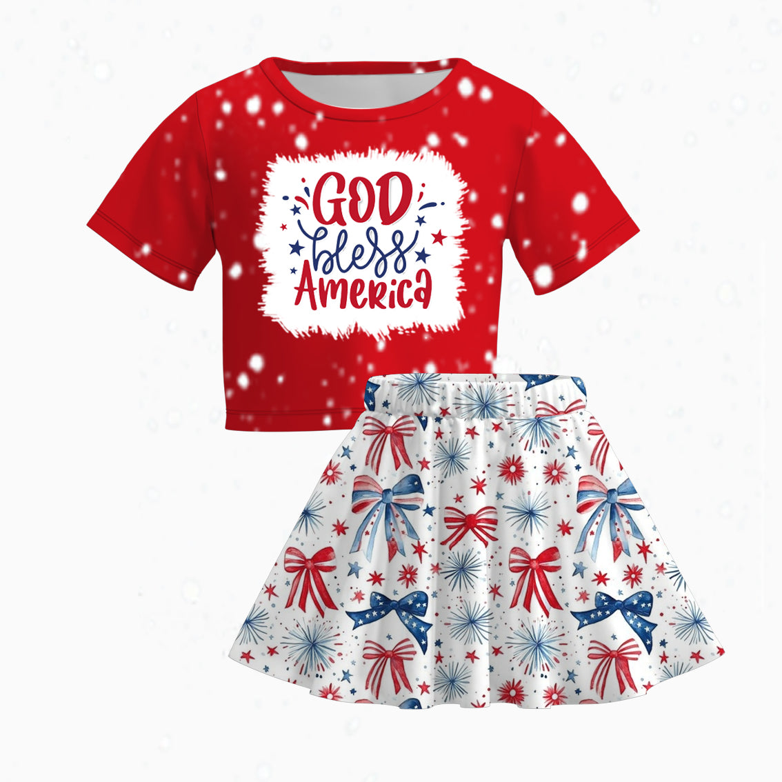 （Pre Order）Sisters Patriotic Print Dress,Romper and Set