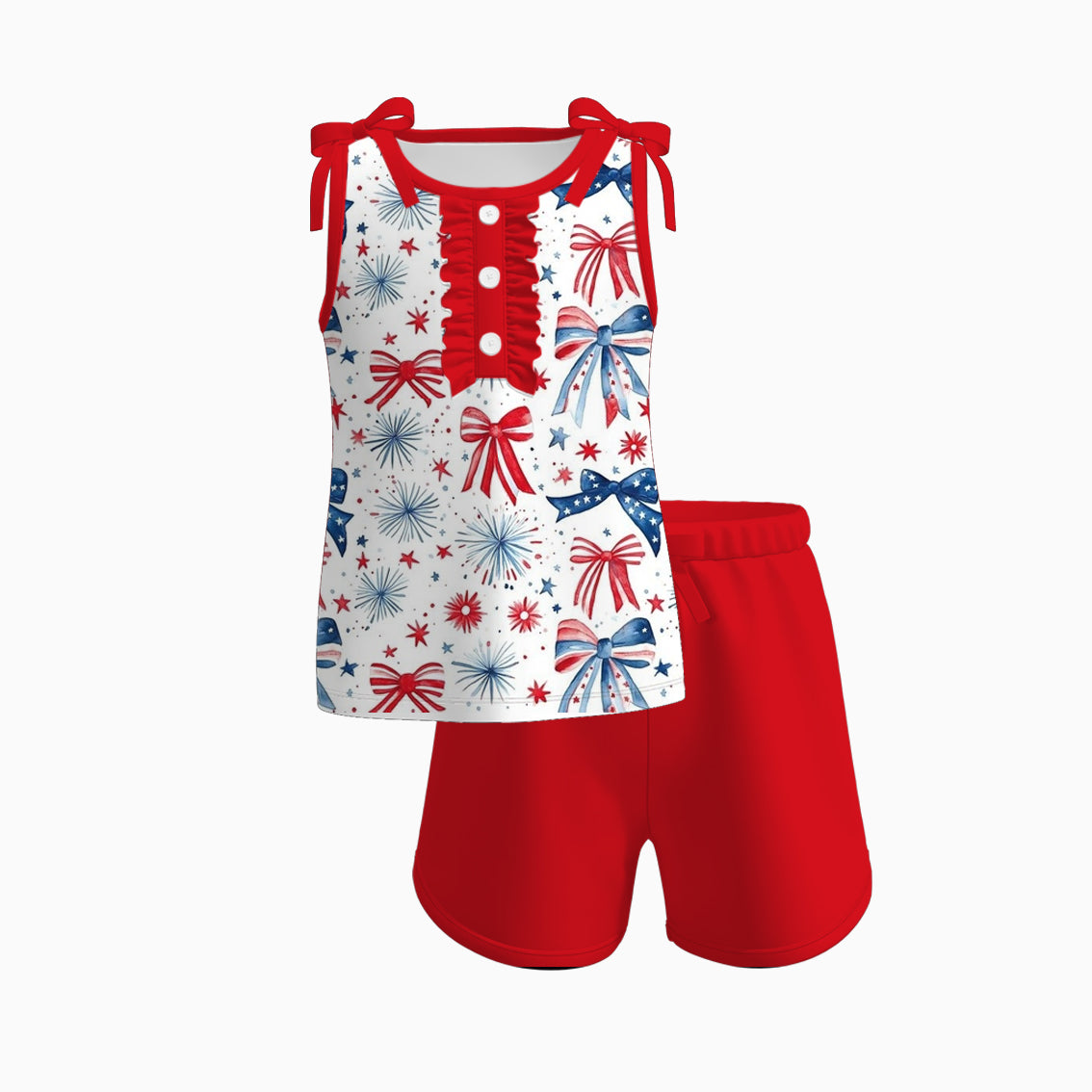 （Pre Order）Sisters Patriotic Print Dress,Romper and Set