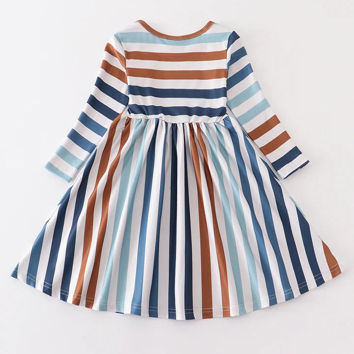 （In Stock E2-4-2 L22-3-1 L31-4-3）Mommy and Me Fall Stripe Dress