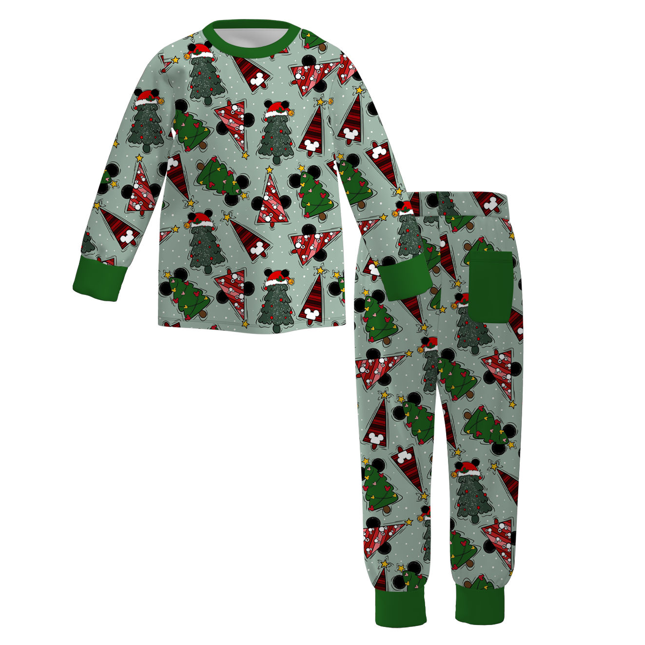 （Pre Order）Kids Unisex Christmas Cartoon Print Pajamas