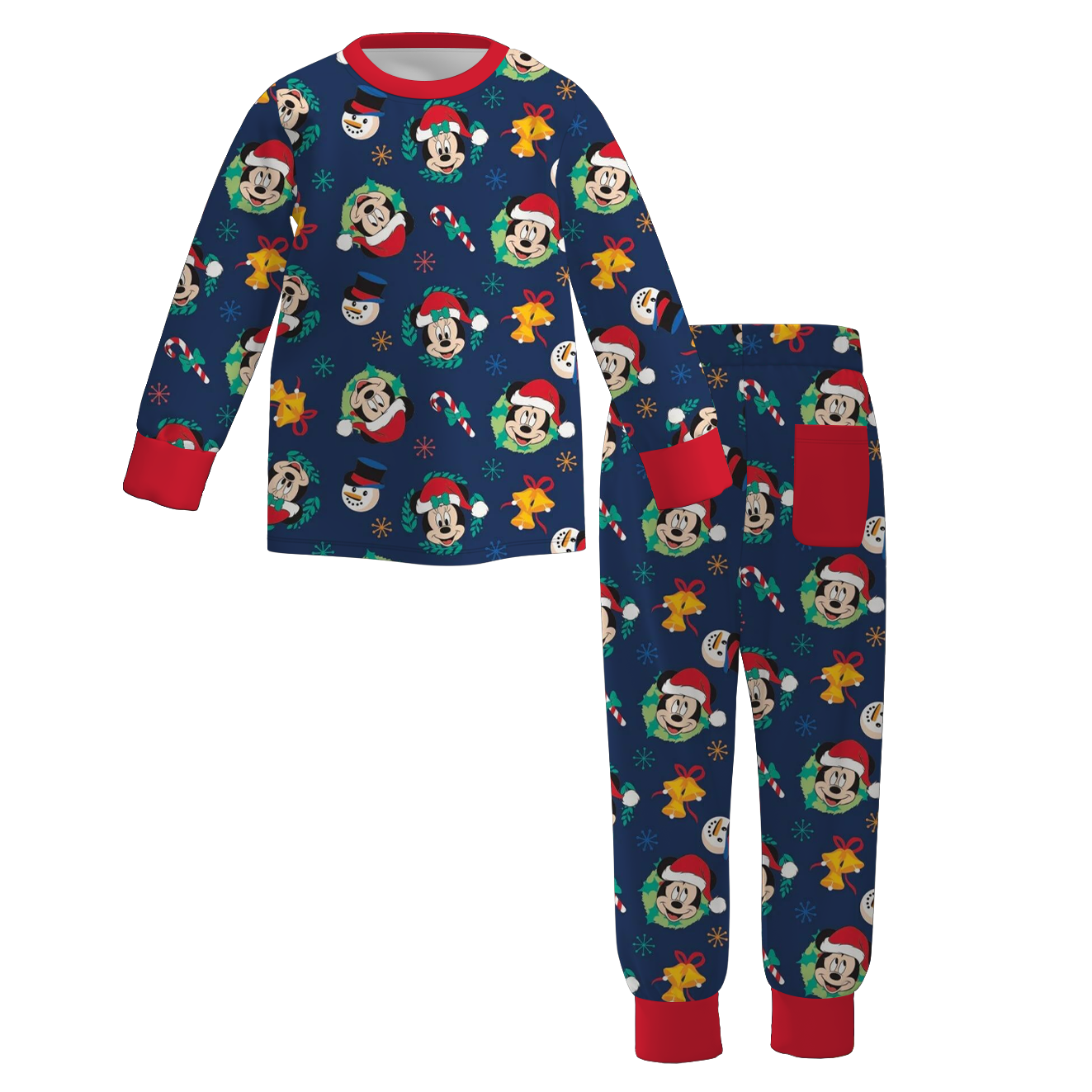 （Pre Order）Kids Unisex Christmas Cartoon Print Pajamas