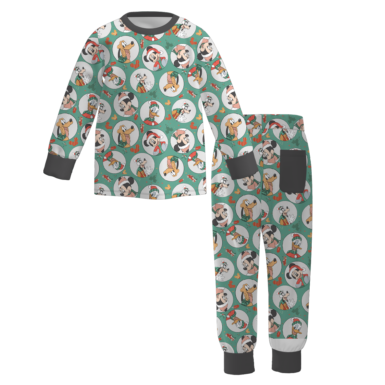 （Pre Order）Kids Unisex Christmas Cartoon Print Pajamas