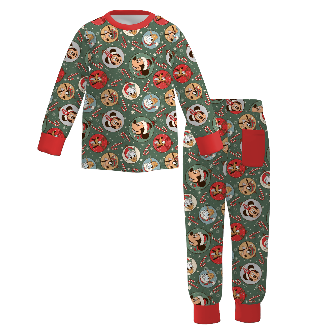 （Pre Order）Kids Unisex Christmas Cartoon Print Pajamas