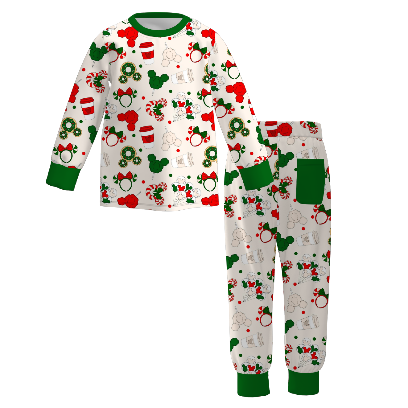 （Pre Order）Kids Unisex Christmas Cartoon Print Pajamas