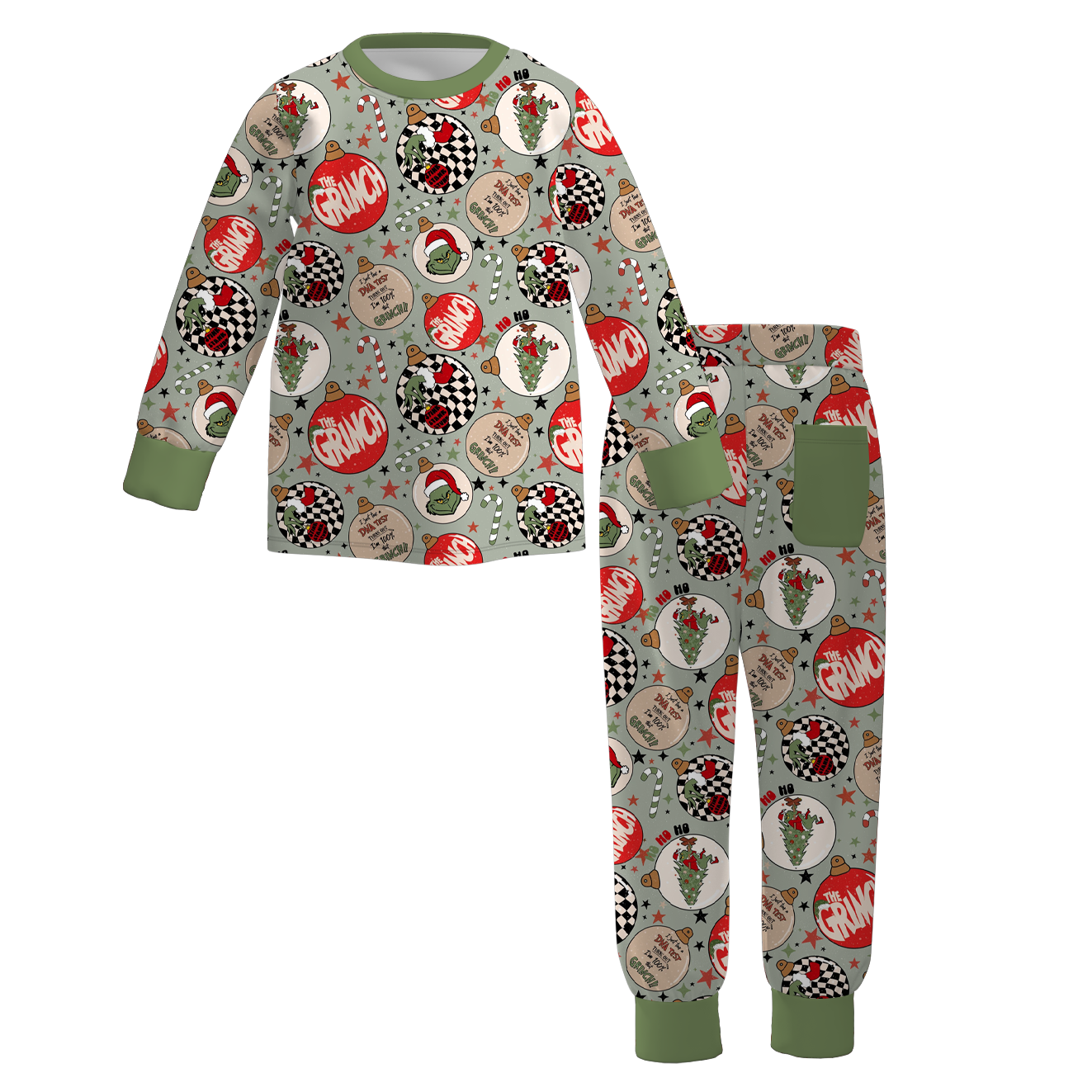 （Pre Order）Kids Unisex Christmas Cartoon Print Pajamas