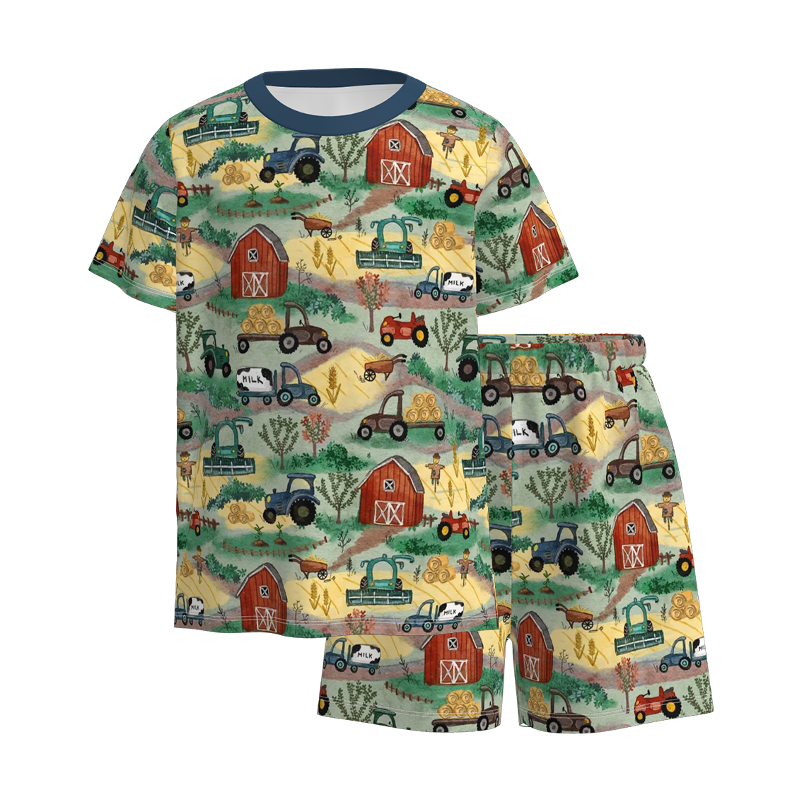 （Pre Order）Boys Spring and Summer Truck Print Pajamas