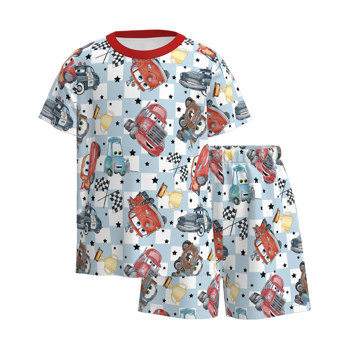 （Pre Order）Boys Spring and Summer Truck Print Pajamas