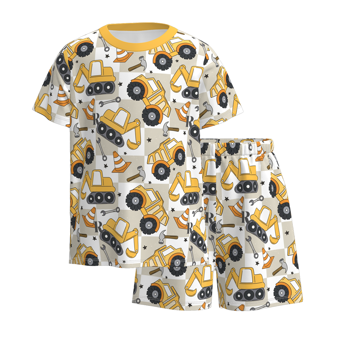 （Pre Order）Boys Spring and Summer Truck Print Pajamas