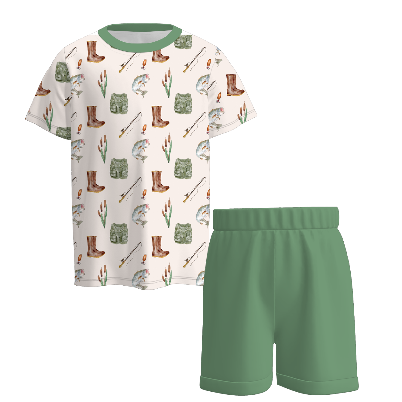 （Pre Order）Boys Summer Seaside Print Pajamas