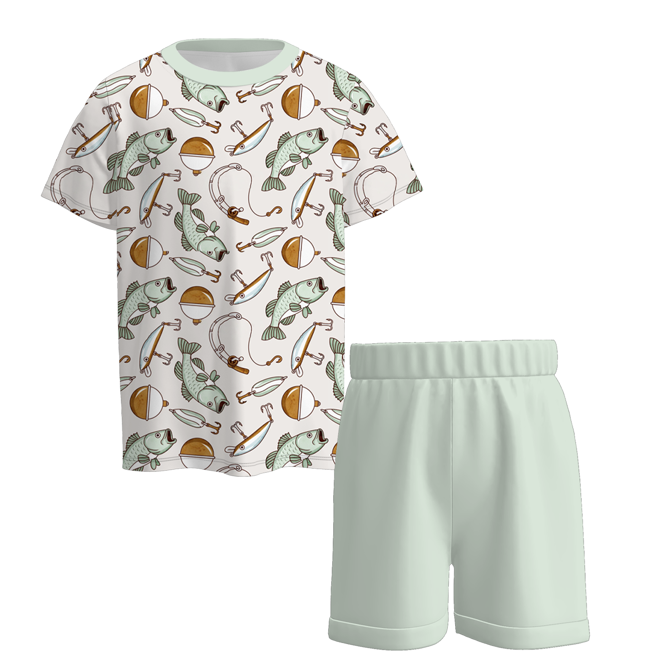 （Pre Order）Boys Summer Seaside Print Pajamas