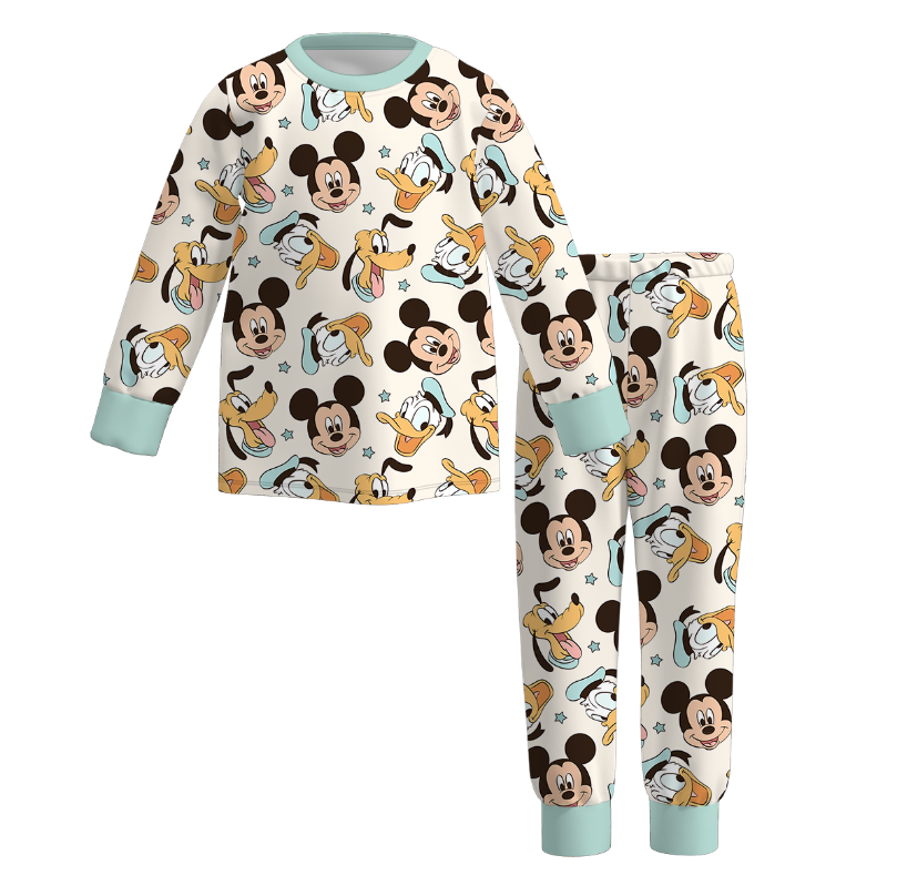 （Pre Order）Girls＆Boys Spring and Summer Cartoon Print Pajamas