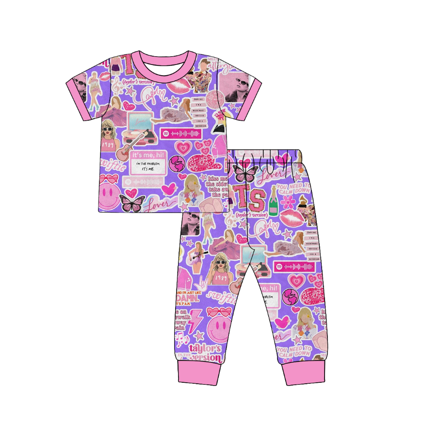 （Pre Order）Girls Summer TS Print Pajamas