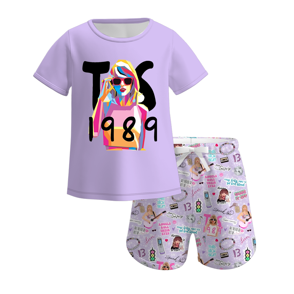 （Pre Order）TS Print Mommy and Me Short Set Pajamas Loungewear