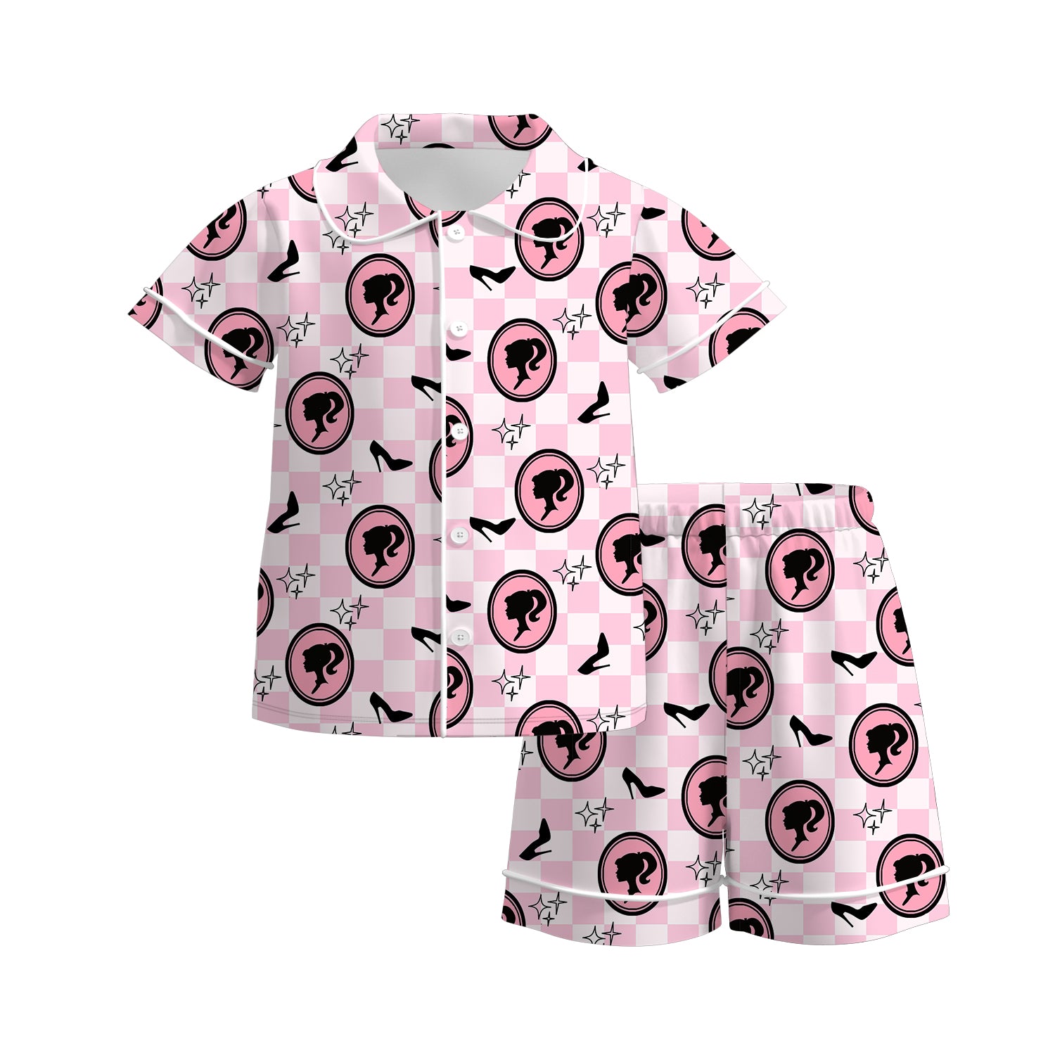 （Pre Order）Girls Summer Barbie Print Pajamas