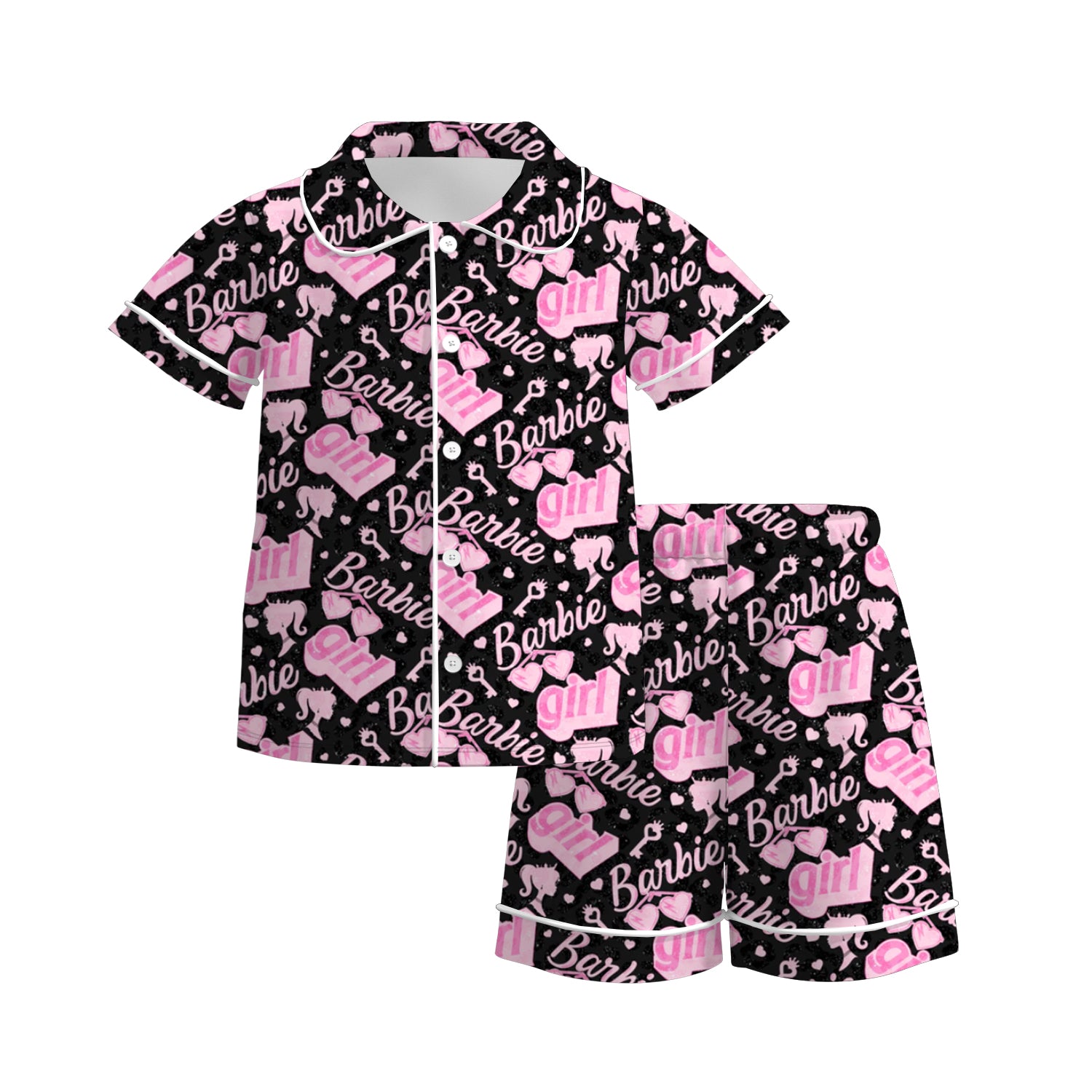 （Pre Order）Girls Summer Barbie Print Pajamas