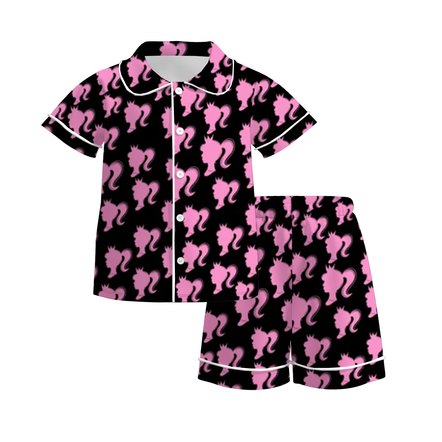 （Pre Order）Girls Summer Barbie Print Pajamas