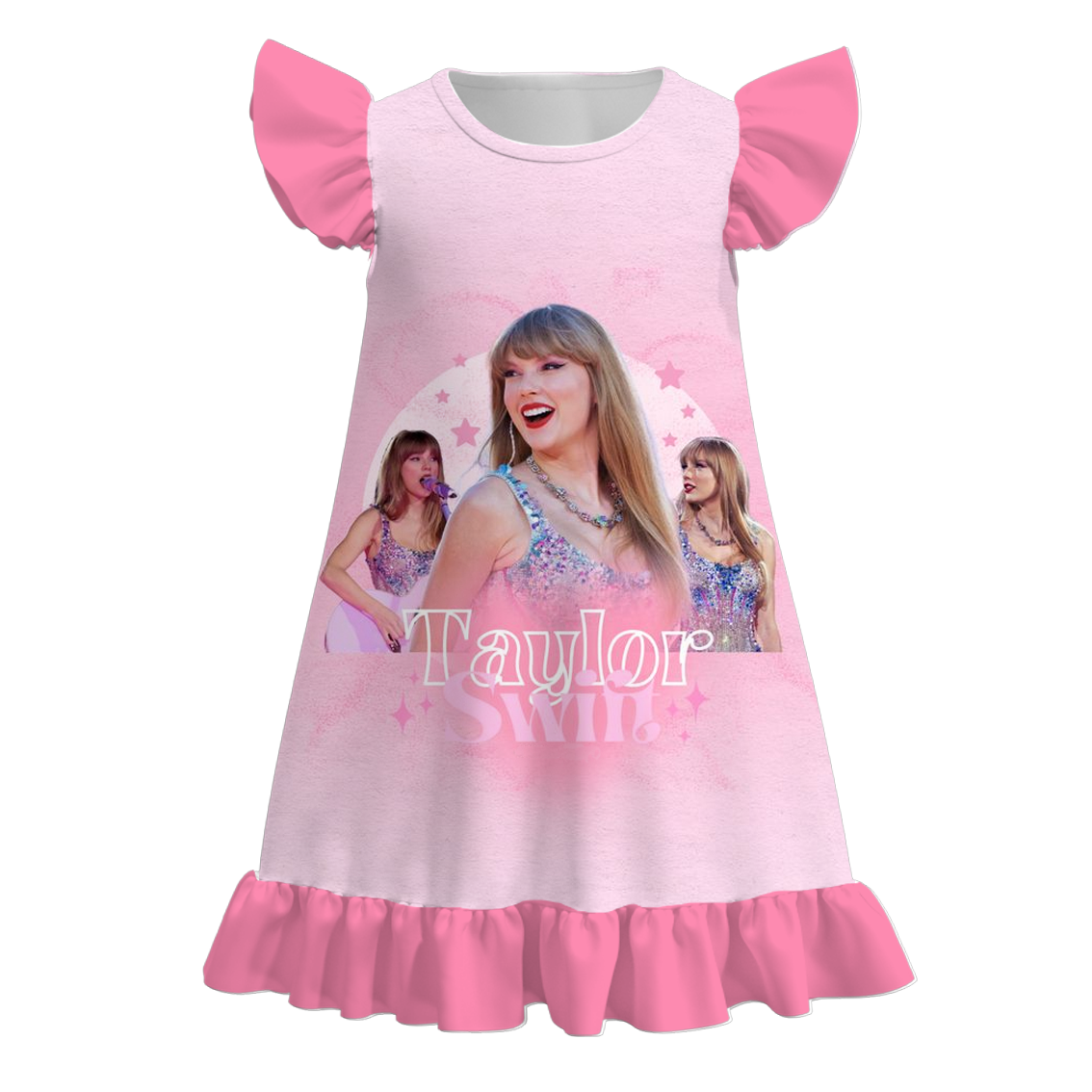 （Pre Order）Girls Summer Cartoon Print Pajamas Dress