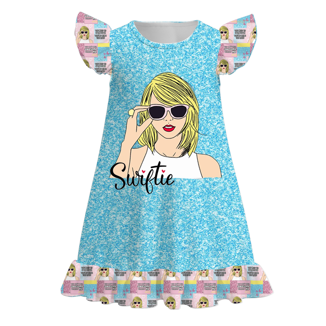 （Pre Order）Girls Summer Cartoon Print Pajamas Dress