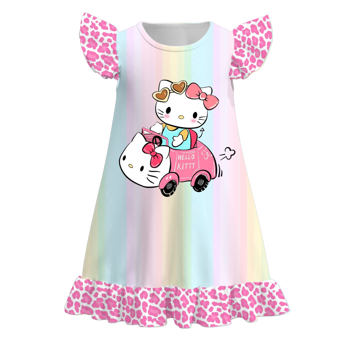 （Pre Order）Girls Summer Cartoon Print Pajamas Dress