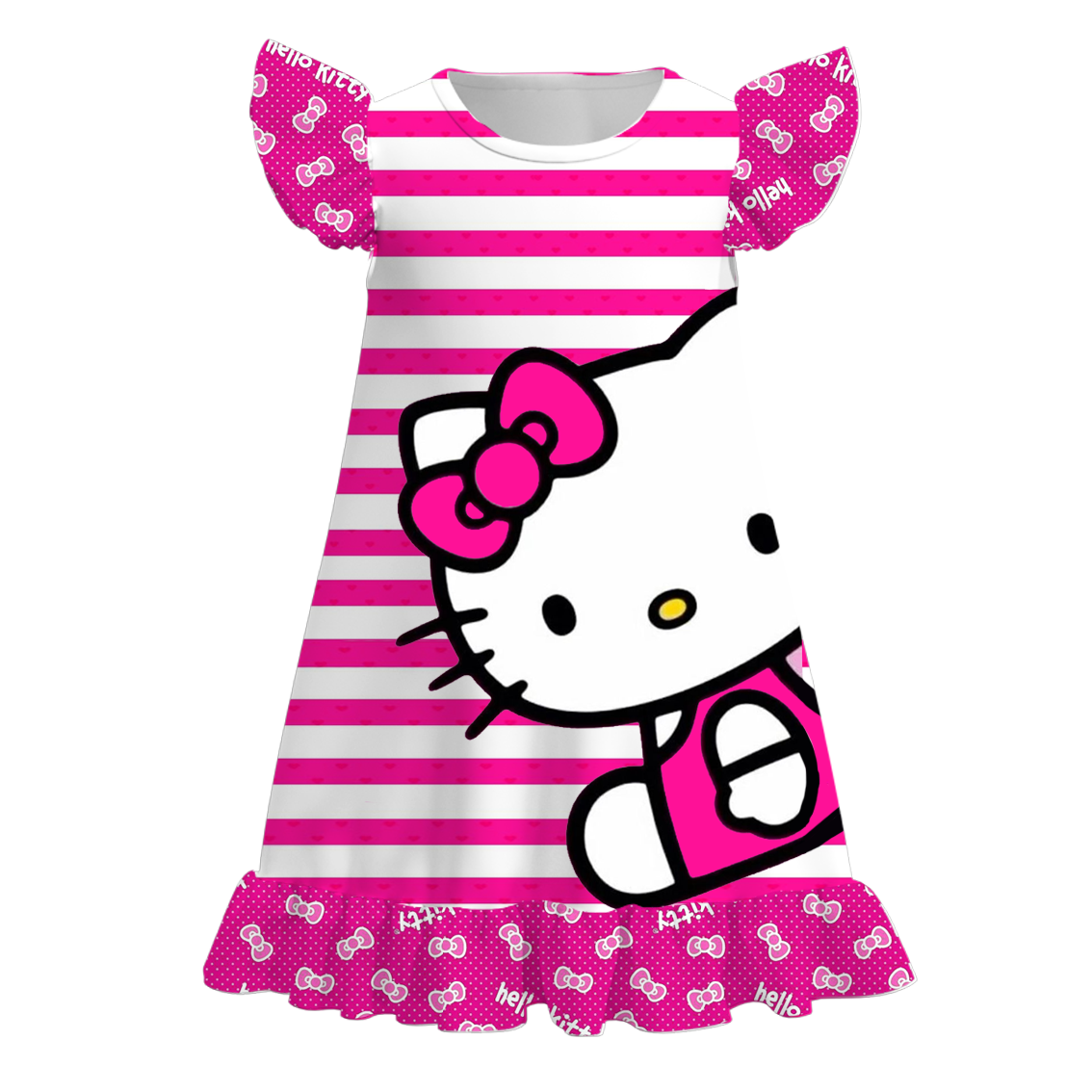 （Pre Order）Girls Summer Cartoon Print Pajamas Dress