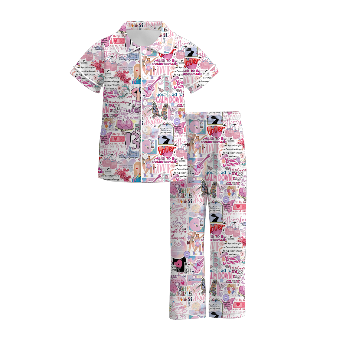 （Pre Order）Girls Summer TS Print Pajamas