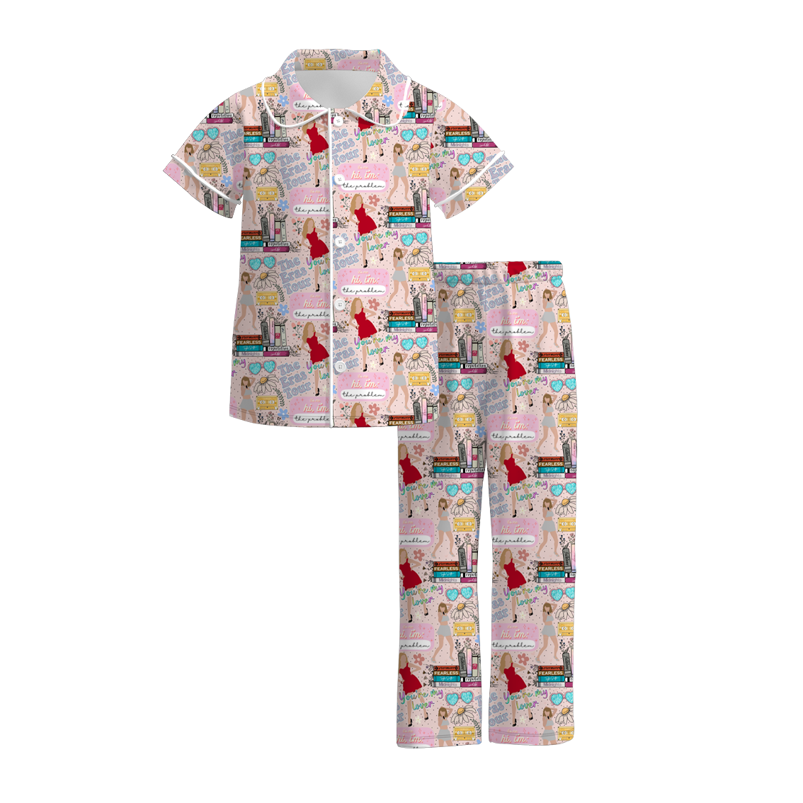 （Pre Order）Girls Summer TS Print Pajamas