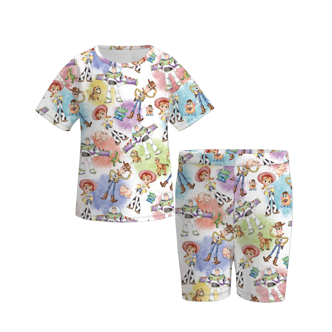 （Pre Order）Girls Cartoon Print Cycling Trouser Set