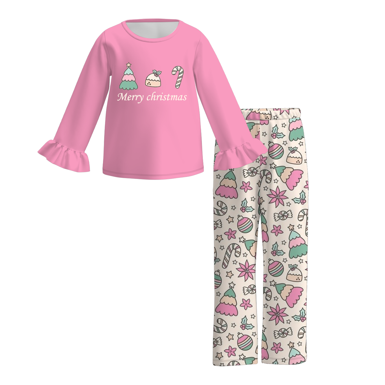 （Pre Order）Girls Christmas Print Pajama